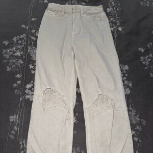 PacSun 90’s Boyfriend Beige Straight Leg Distressed Jeans Size 25